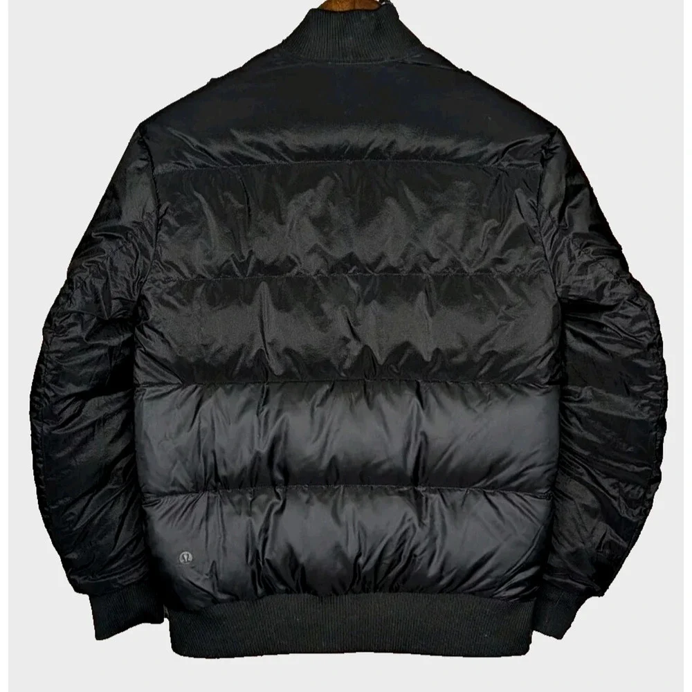 C0 Auth LULULEMON Black Reversible Roam Far Wool & Nylon Down Jacket Sz 12 $348 - Picture 5 of 9